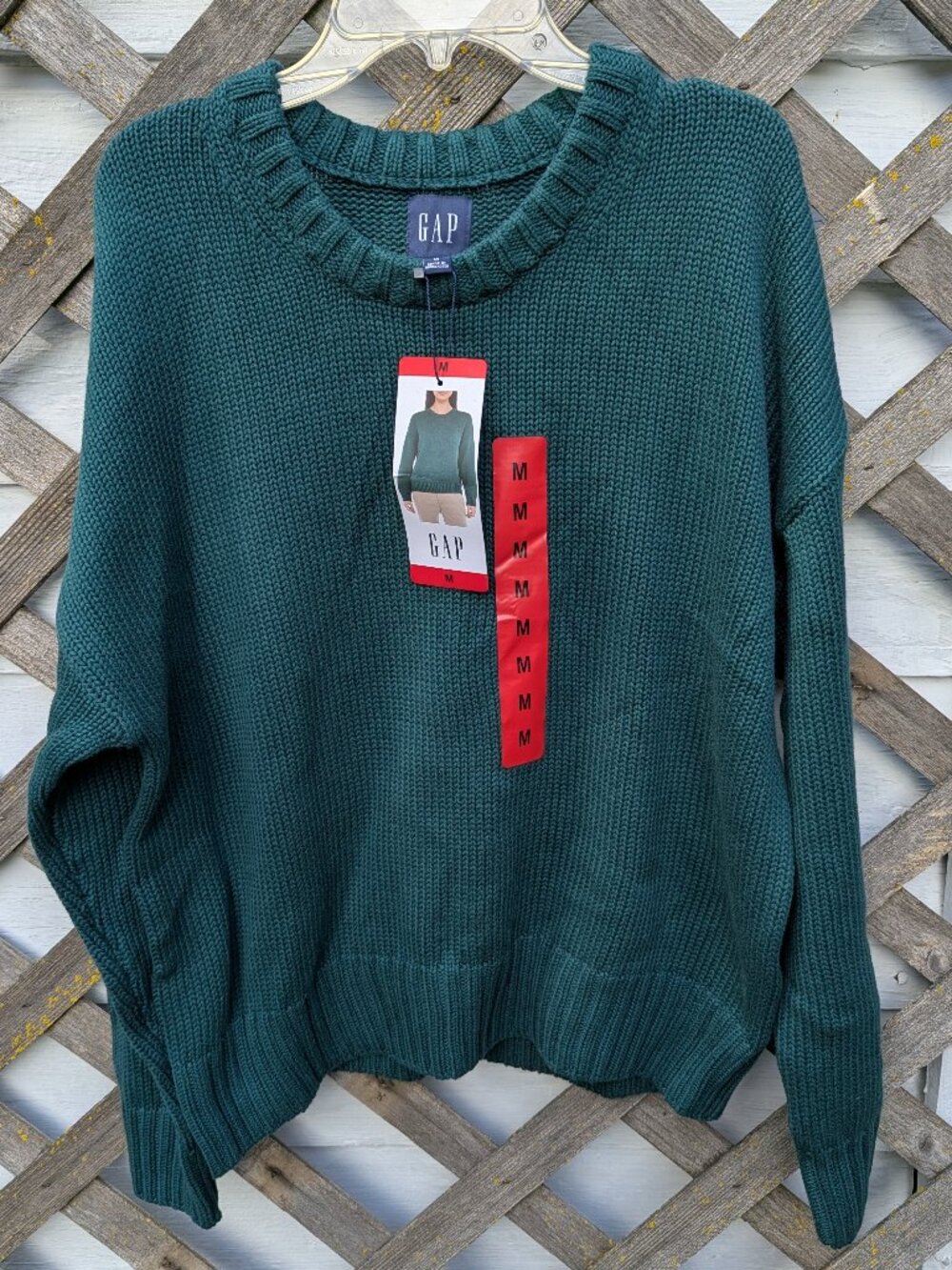 Gap Women's Cotton Sweater Size Medium NWT - Color June bug (green)